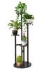 Estante de flores para balcón, multicapa, para sala de estar interior, de hierro, para suelo, soporte de flores flotante, alféizar de ventana, soporte de flores suculento de madera maciza