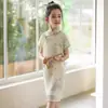 Nuevo Vestido Retro Estilo Chino para Niñas, Nuevo Modelo Verano 2026, Dulce y Fresco Estilo Nacional Mejorado Qipao para Niños