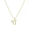 Europa y Estados Unidos transfronterizo 26 letras conjunto de cobre circonita cadena de serpiente redonda collar letras colgante de oro creativo simple letras