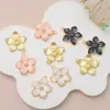 Flor Grande de Cerezo de Cinco Pétalos 25x28 mm Accesorios de Goteo de Aceite Joyería DIY Accesorios de Aleación Colgante Llavero Cadena para Teléfono