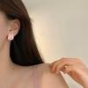 Aretes de Conejo de Color Lindo Soñador con Aguja de Plata S925, Aretes de Conejo Blanco de Dibujos Animados, Aretes Simples Menos para Mujeres