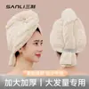Touca Sanli para Secar Cabelo Feminino, Modelo Novo, Turbante Altamente Absorvente, Touca de Banho com Listras Verticais Lisas, Turbante, Toalha para Secar Cabelo