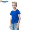 Camiseta de cuello redondo, manga corta, color liso, con transferencia de calor en blanco, para hombres y mujeres, para niños, fabricantes de ropa para niños al aire libre con personalidad, venta al por mayor