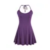 Vestido tipo camisola puramente seductor, ajustado, sexy, con escote en U pronunciado, vestido de verano bodycon de talle alto con cuello halter, vestido tipo tank que favorece la figura