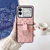 Moda Lujo Adecuado para Huawei Nova Flip Anillo de Dibujos Animados Cuerda Cruzada Cuero Creativo Pantalla Plegable Teléfono Móvil