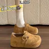 Zapatos de Cuero Genuino con Suela Gruesa para Aumentar Altura para Mujeres Petites, Zapatos Estilo Birkenstock de Suela Suave, Mocasines Casuales sin Cordones que Combinan Bien con Faldas