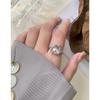564 Estilo Coreano INS Nicho Lujo Ligero Diseño Patrón de Árbol de Vid Geométrica Anillo de Zirconia Plata de Ley S925 Anillo para Mujer