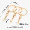Accesorios para joyería hechos a mano DIY llavero de metal cadena de cuatro secciones materiales para llavero dorado KC llavero al por mayor