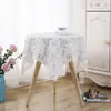 Mantel Transparente Estilo Francés para el Hogar, Resistente al Aceite y al Polvo, Tela Bordada, Mantel Lavable Calado, Mantel Rectangular Impermeable y Resistente al Calor