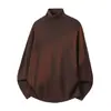 Ropa para Hombre Mu Qiu Color Sólido Cuello Alto Suéter Agradable al Tacto Cálido Manga Larga Camiseta Capa Base para Hombre Viaje al Trabajo Punto Estilo Old Money