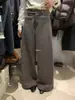 Pantalones casuales rectos de mezcla de lana tipo papel estilo coreano minimalista Hers Sweet 2026 Otoño/Invierno para mujer 92540
