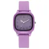 Nuevo reloj cuadrado pequeño de color gelatina transfronterizo con correa de silicona, reloj de cuarzo estilo ins, reloj de pulsera silencioso para exámenes de estudiantes, al por mayor