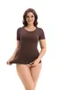 Top Moldeador de Abdomen y Cintura Delgado de Cuello Redondo Sin Costuras Transfronterizo Europeo y Americano Más Vendido para Mujer