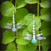 Pendientes de Gancho de Plata Antigua Multicolor Retro de Libélula Transfronterizos Accesorios de Deseos Transfronterizos Pendientes de Insectos Personalizados Europeos y Americanos para Mujer Venta Directa