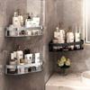 Casa de banho extra grande Vaso sanitário Triângulo engrossado Armazenamento rack Vaso sanitário Prateleira de parede sem perfurações Washstand Armazenamento