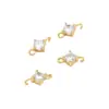 Cobre Ouro Real 18K Micro-Incustado Zircônia Cruz Duplo Pingente Pingente de Abertura Única Pulseira Colar Acessórios de Joias DIY D44