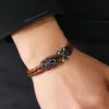 Pulsera de Cuero Tejido Estilo Punk Europeo y Americano, Simple y Única, Diseño de Calavera de Halloween, Pulsera Más Vendida Transfronteriza