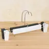 Tienda de ropa aumenta y fortalece gancho redondo esmerilado gancho plano percha de plástico negro para pantalones percha para ropa pinza para pantalones percha para ropa