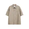 Yidao Vintage 2026 Verão Nova Camisa Japonesa Retrô Ligeiramente Amassada com Listras e Bolso Patch Design Solto Casual Manga Curta