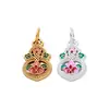 Prata Pura 999 Azul Queimado Cor Dourado Antigo Pingente de Lótus da Fortuna e Prosperidade Pulseira Colar Estilo Chinês DIY Acessórios de Prata