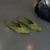 Encontro Primeiro Temporada 2026 Novos Mules Slip-on de Estilo Casual para Mulheres Uso Externo Fácil de Calçar Pessoa Preguiçosa Planos Antiderrapantes Meio Abertos