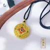 Atacado de Loja de Ouro Estilo Vintage Ouro Banhado a Ouro Diamante Pingente de Colar Trevo de Quatro Folhas Bússola com uma Vibe de Moda Chinesa Retrô