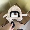 Gorro Infantil de Pingüino de Dibujos Animados, Lindo y Cálido, Gorro de Cúpula Engrosado con Forro Polar para Otoño e Invierno