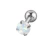 Aretes de acero inoxidable con incrustaciones de ópalo para traversía, tachuelas para lóbulo de la oreja con circón redondo, clavos para el cartílago de la oreja de ópalo, bola de perforación multicolor, aro para el cartílago de la oreja con barra recta