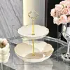 Plato de Frutas de Múltiples Niveles Nuevo 2025 Sala de Estar Hogar Té de la Tarde Plato de Exhibición de Pasteles y Bocadillos Adornos de Alto Valor Soporte para Postres