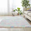 Alfombra Pequeña de Sofá Engrosada, Alfombra Rectangular Resistente a Manchas para Sala de Estar, Alfombrilla de Cama, Alfombra para Ventana de Bahía, Alfombra Tie-Dye para Dormitorio