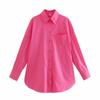 Otoño Europeo y Americano Ins Estilo Europeo y Americano Pantalones con Bolsillo de Solapa de 14 Colores Camisa Básica de Manga Larga para Mujer