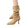 En stock Nuevas Botas de Tacón Alto hasta Media Pantorrilla para Mujer Otoño/Invierno 2026, Botas Altas hasta la Rodilla, Botas Adelgazantes, Botas Martin