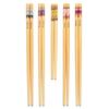 Palillos chinos al por mayor, palillos de bambú, estilo de moda nacional, palillos de comida de un solo color para el hogar de una persona, 5 pares de palillos impresos de 5 colores para uso comercial