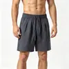 Comercio Exterior Transfronterizo Verano 2026 Nuevo Talla Grande Imitación Algodón Lino Color Sólido para Hombre Holgados Rectos Shorts de Cinco Puntos