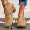 Zapatillas Cruzadas de Talla Grande con Tacón Grueso Cerradas para Mujer 2026 Verano Nuevas Ligeras Caladas Sandalias de Exterior para Mujer
