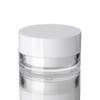 Botella de crema transparente de fondo plano de 20 g, 30 g y 50 g, para cosméticos, de plástico PS, en caja pequeña.