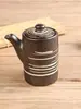 Configuração de Mesa Estilo Japonês Peça Quatro Tigela de Arroz Restaurante de Sushi Xícara de Chá Prato de Osso Preto Cerâmica Suporte para Hashi Bule Cozinha Japonesa e Coreana