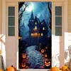 Capa de Porta para Halloween 2026 Transfronteiriça Novo Modelo Amazon Comércio Exterior Atmosfera de Terror Bandeira Decorativa de Porta Cortina de Porta de Caveira Atacado
