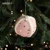 Colgante para Árbol de Navidad de Bola de Espuma de 8 cm Colgante de Bola Estrella Bola Impresa en Tela Arreglo de Decoración