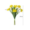 Novo pano de seda 3 ramos narciso flores artificiais pequeno fresco casa decoração do hotel casamento narciso flores falsas