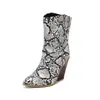 En stock 2026 Botines cortos de cuero para mujer estilo europeo y americano con punta fina, botines de moda sin cordones, zapatos de tacón alto elegantes para mujer, botas para mujer de talla grande