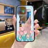 Funda para Teléfono Tulipán Manzana Estilo Fresco Ins 17Promax Acrílico Transparente Iphone18Pro Funda Magnética