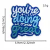 Energia Positiva Frase Curta em Inglês Patch de Tecido Patch Bordado Azul Patch Emblema para Passar Decoração Bordada Acessórios para Roupas e Malas