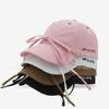 Gorra de béisbol transpirable de secado rápido a prueba de sol para primavera y verano, estilo coreano para mujer, con cinta, lindo lazo, visera, hace que la cara se vea pequeña