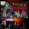Tecido de fundo para Halloween mais vendido internacionalmente, impresso em alta definição com gatos pretos, abóboras e fantasmas, uma série de fundos decorativos festivos
