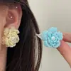 Pendientes de Flor de Perlas Coreanos de Verano Frescos y Dulces, Pendientes Delicados y Elegantes con un Ambiente Dulce y Elegante