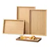 Bandeja de Madera de Bambú, Bandeja de Té, Bandeja para Tazas Doméstica Estilo Japonés, Bandeja para Dulces, Juego de Té para Hotel Restaurante, Bandeja para Barbacoa, Venta al por Mayor de Fábrica