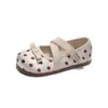Zapatos de Cuero de Lunares para Niños 2026 Otoño Nuevo Estilo Coreano Zapatos de Princesa de Suela Suave para Niñas Mocasines de Boca Baja para Niños Pequeños