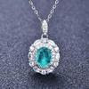 Collar de Imitación de Explosiones de TikTok Live Paraiba Natural Color Diamante Verde Claro Anillo Tesoro Aretes Forma Huevo de Ganso Juego