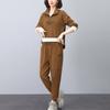 Traje deportivo con forro polar para mujer Otoño e Invierno 2024 Nueva Moda Holgado Reductor de Edad Madre de Mediana Edad Casual Deportivo Conjunto de dos piezas